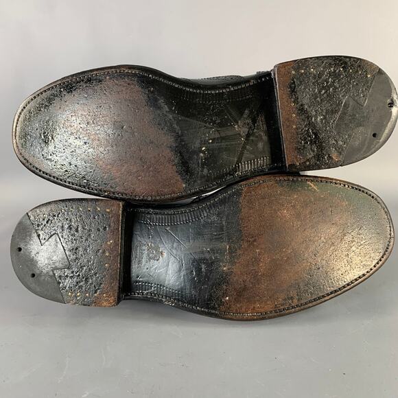 ALDEN Size 10 Black Perforated Cordovan Leather Wingtip Oxford Lace-Up Shoes - Picture 5 of 8